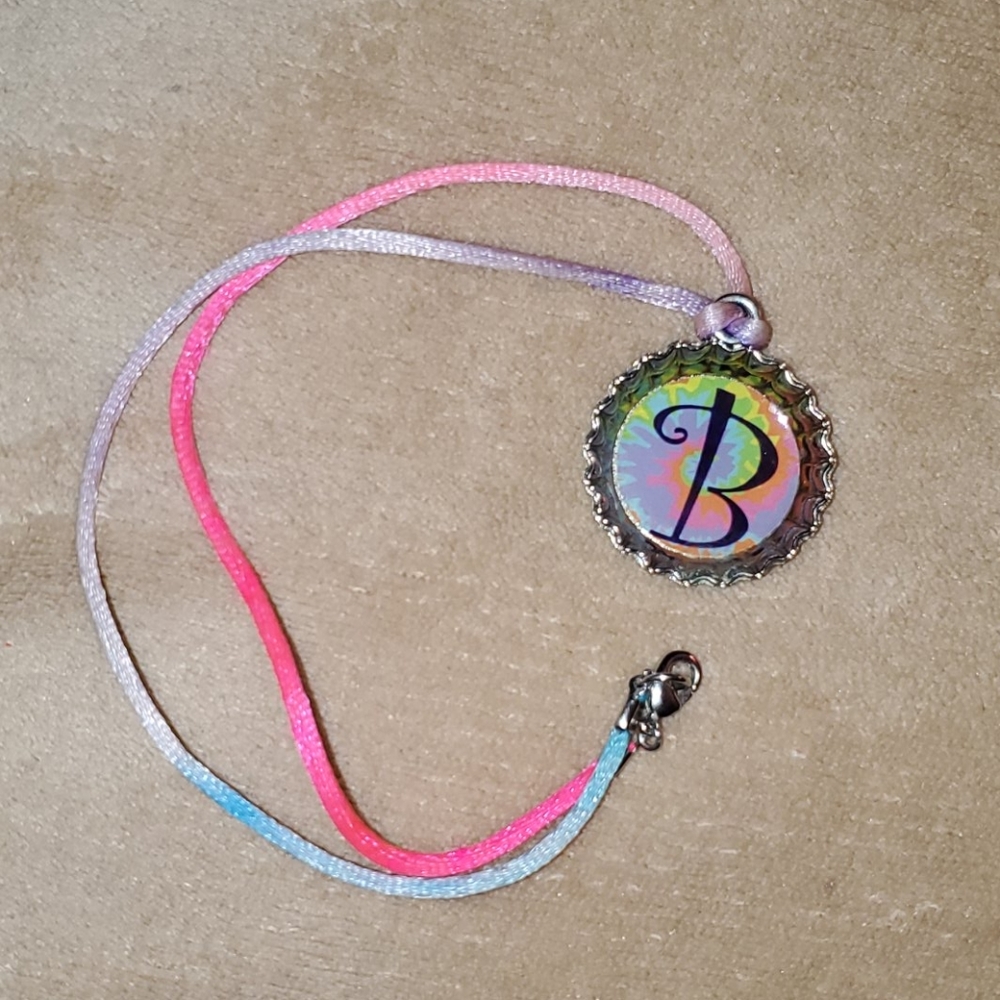 B Bottle Cap Necklace